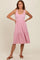 Pink Tiered Sleeveless Midi Dress