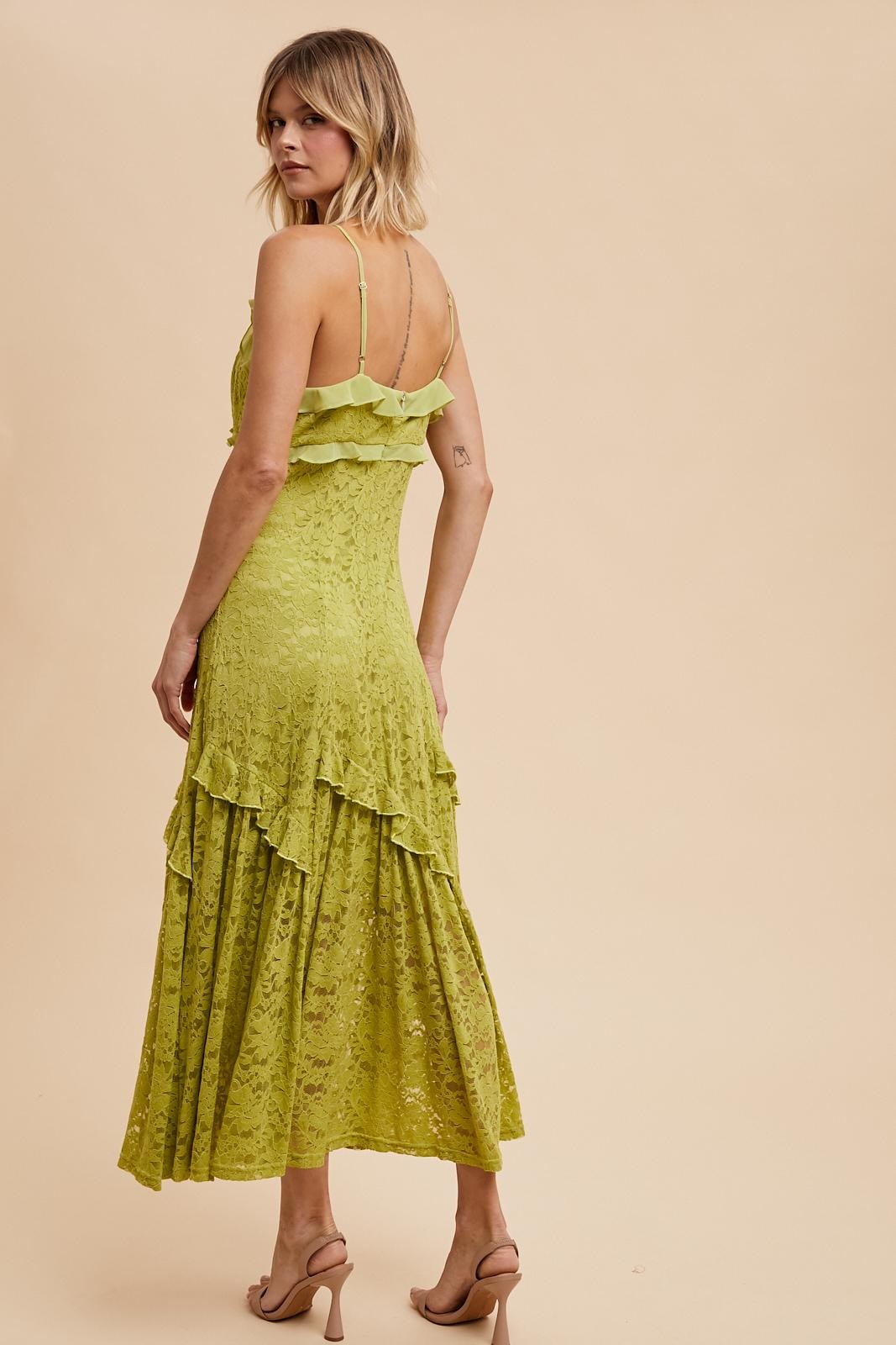 Pistachio Vintage Lace Maxi Dress