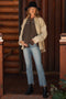 Blue Fringe Hem Cropped Slim StraightMaternity Jeans