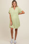 Mint Green Striped Button Front Maternity Dress