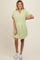 Mint Green Striped Button Front Maternity Dress