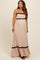 Taupe Sleeveless ZigZag Accent Maternity Maxi Dress