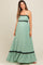 Sage Sleeveless ZigZag Accent Maternity Maxi Dress