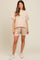 Ivory Ribbed Maternity Shorts Set