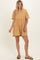 Camel Raw Hem Short Sleeve Dress