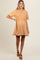 Camel Raw Hem Maternity Short Sleeve Dress