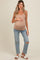 Light Blue Distressed Knee Crop Maternity Jeans