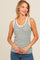 Forest Green Striped Knit Sleeveless Top