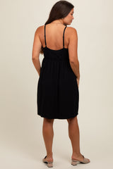 Black Drop Front Maternity Nursing Dress