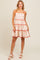 Rust Contrast Stripe Wavy Trim Dress
