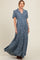 Blue Floral Button Down Maternity Maxi Dress