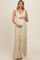 Peach Floral Crisscross Back Maternity Maxi Dress