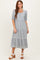 Grey Embroidered Tiered Midi Dress