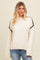 Cream Contrast Stitch Sweater