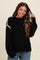 Black Contrast Stitch Maternity Sweater