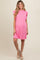 Pink Ribbed Ruffle Sleeve Maternity Dress