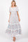 Light Blue Floral Lace Trim Maxi Dress
