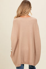 Beige Mixed Stripe Dolman Sleeve Maternity Sweater