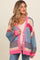 Pink Multi Striped Maternity Sweater Cardigan