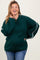 Hunter Green Contrast Stitch Maternity Plus Sweater