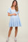 Light Blue Crochet Tiered Maternity Dress