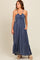 Blue Floral Tie Front Maxi Dress