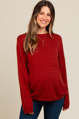 Rust Knit Maternity Sweater