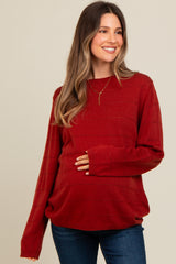 Rust Knit Maternity Sweater