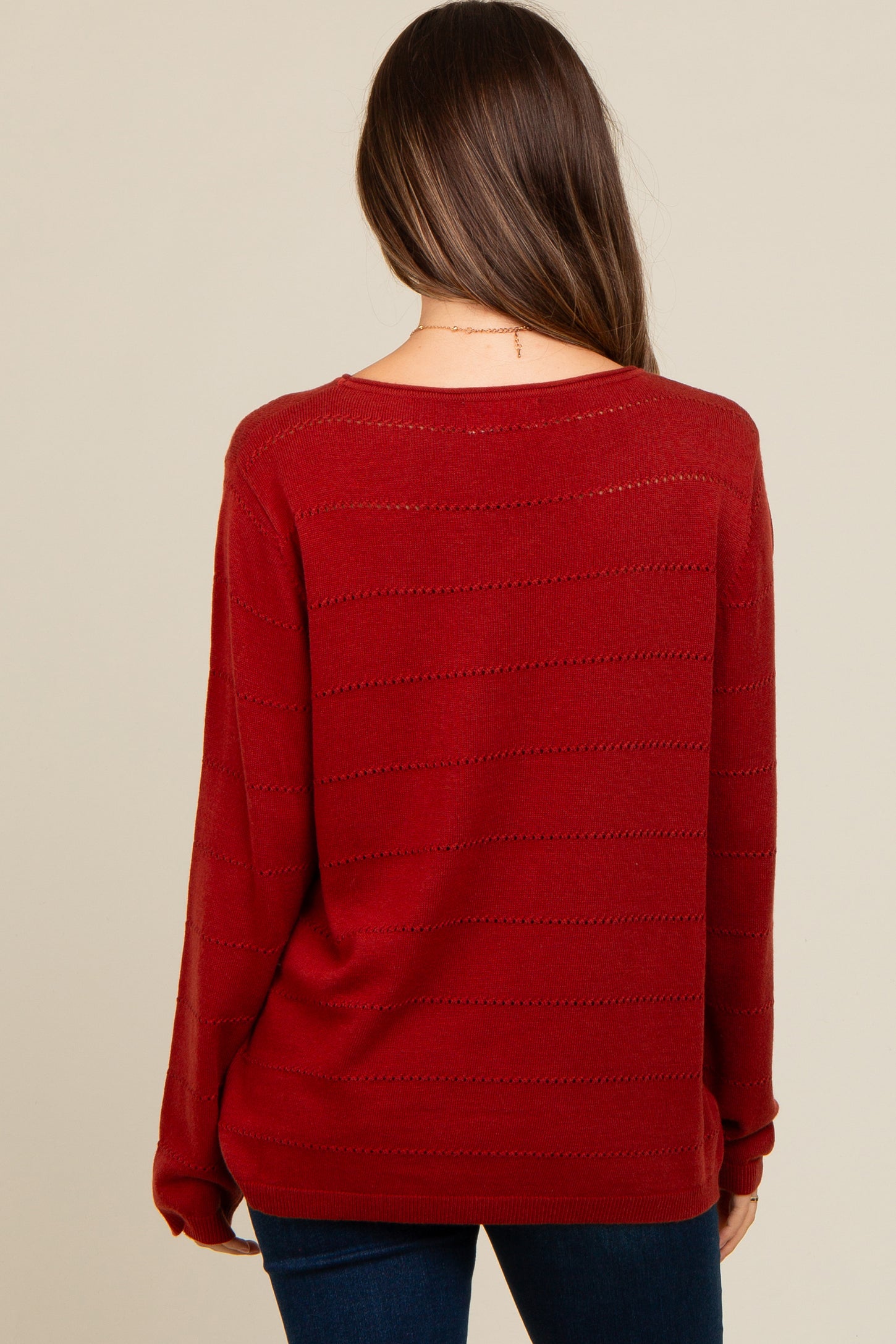 Rust Knit Maternity Sweater