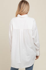 Off White Chambray Button Down Top