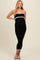 Black Contrast Trim Maternity Strapless Knit Dress
