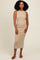 Beige Vintage Wash Ribbed Cutout Dress