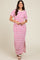 Fuchsia Striped Side Slit Maxi Dress