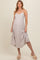 Grey Button Accent Maternity Midi Dress