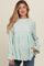 Mint Green Lace Ruffled Neck Maternity Top