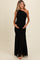 Black Ruched Mesh One Shoulder Maternity Maxi Dress
