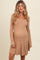 Taupe Square Neck Knit Maternity Dress