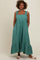 Forest Green Ruffle Strap Cutout Back Tie Dress