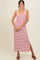 Red Striped Sleeveless Side Slit Maxi Dress