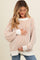Camel Two Tone Ribbed Knit Maternity Sweater