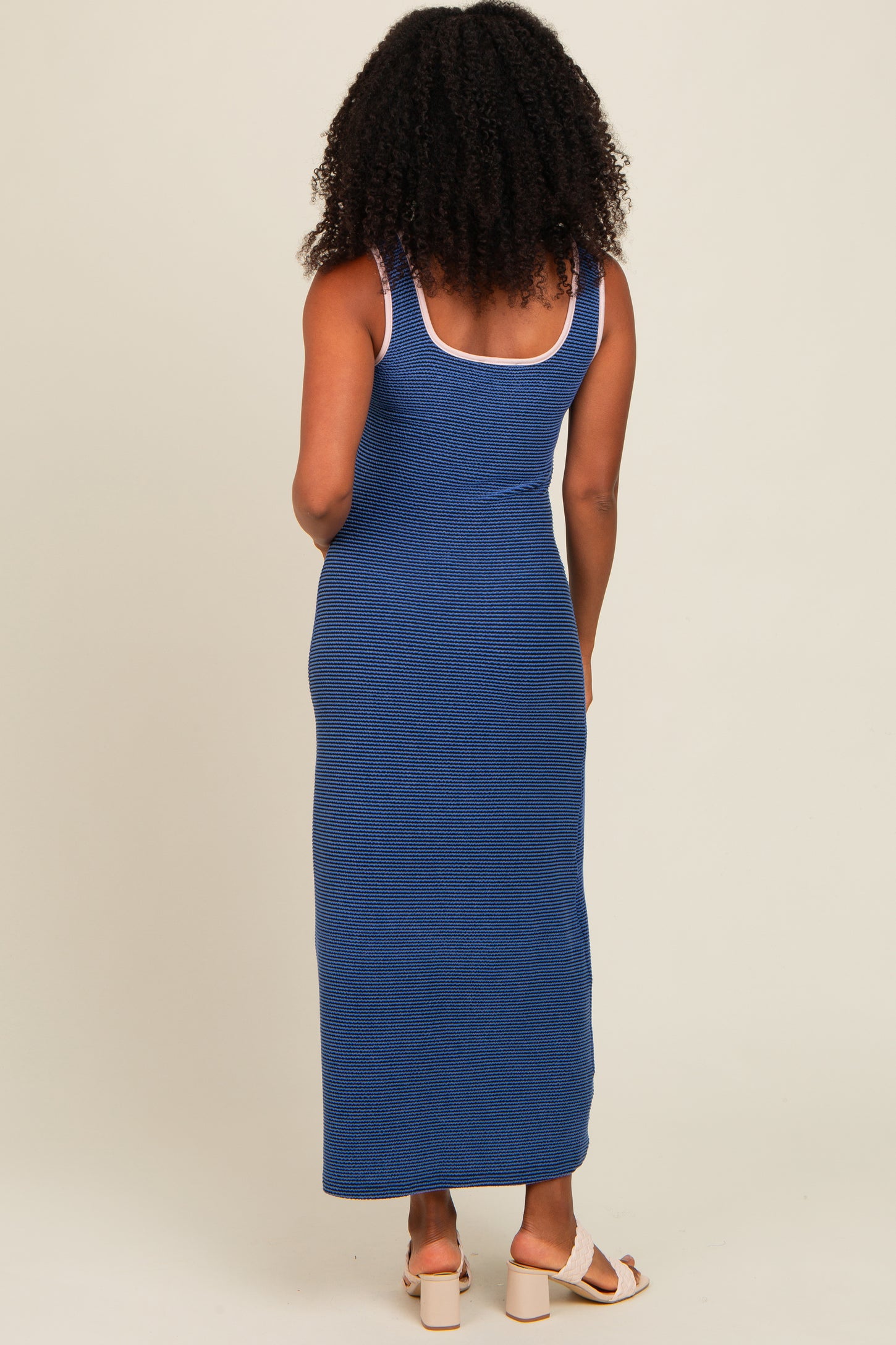 Navy Ribbed Maxi Tank Dress