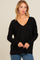 Black V-Neck Basic Sweater