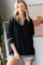 Black Contrast Trim Collared Sweater