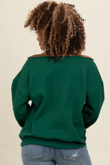 Forest Green One Shoulder Sweatshirt