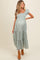 Olive Floral Puff Sleeve Smocked Maternity Maxi Dress