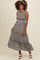 Black Floral Sleeveless Ruffle Tiered Maxi Dress