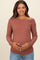 Rust One Shoulder Long Sleeve Maternity Top