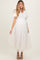 Cream Ruffle Accent Mesh Overlay Maternity Maxi Dress