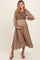 Mocha Contrast Knit Bodice Maternity Maxi Dress