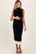 Black Knit Contrast Hem Mock Neck Sleeveless Maternity Midi Dress